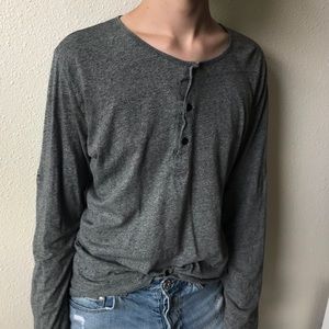 gray long sleeve henley